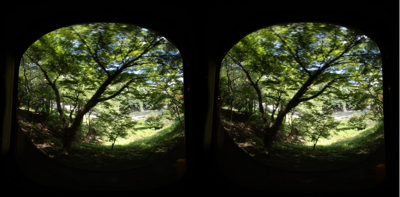VRレンズで撮影した1画面に2つの映像が写っている画像