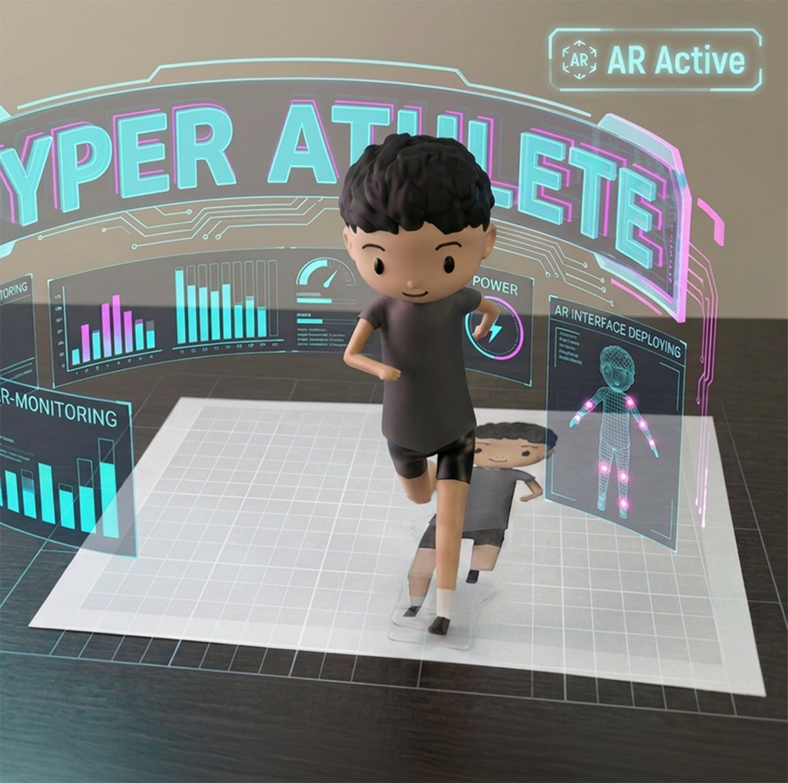 印刷物に重ねる人物・キャラクターと、空間に表示する製品3Dの体験イメージ